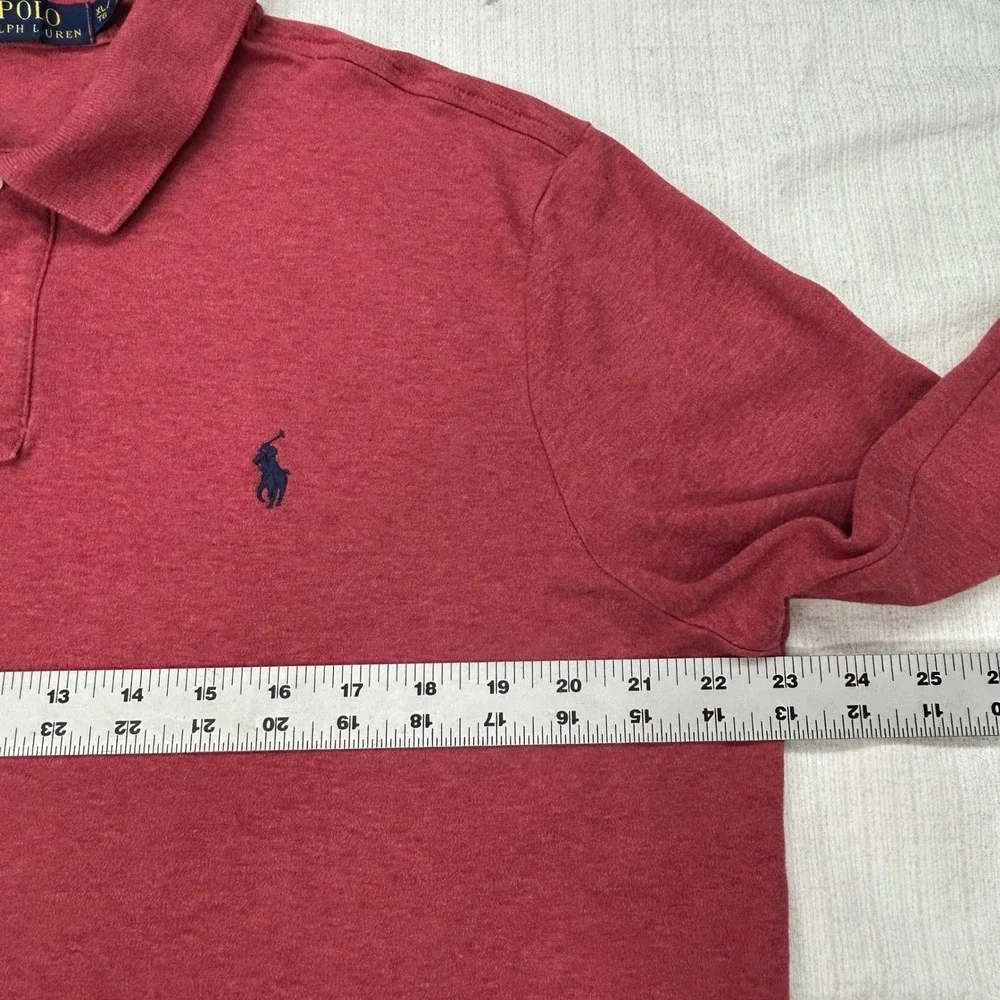 Polo Ralph Lauren Classic Fit Polo Shirt Mens XL Long Sleeve Red Preppy Heritage
